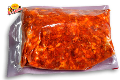 Probadura de chorizo y salchichón (jijas, chichas, zarza)     Magro y grasa de cerdo, especias<br />
<br />
